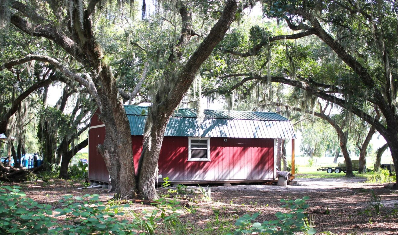 12- foot by 32-foot Wood barn with Full Bathroom & Two Lofts